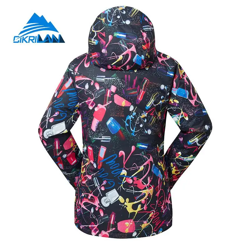 Зимняя водонепроницаемая лыжная куртка для женщин ветровка с подкладкой катания