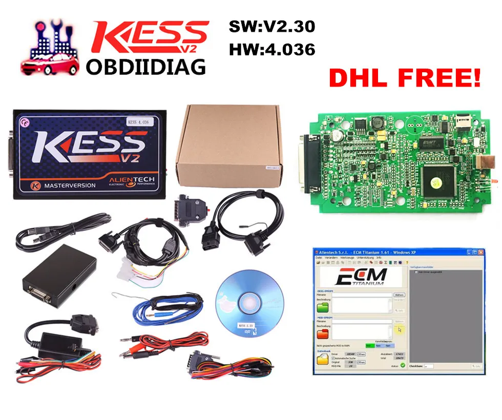 Набор для тюнинга KESS V2 V2.30 4 036 HW V4.036 MASTER OBD2 без ограничений по току ECM титановый чип