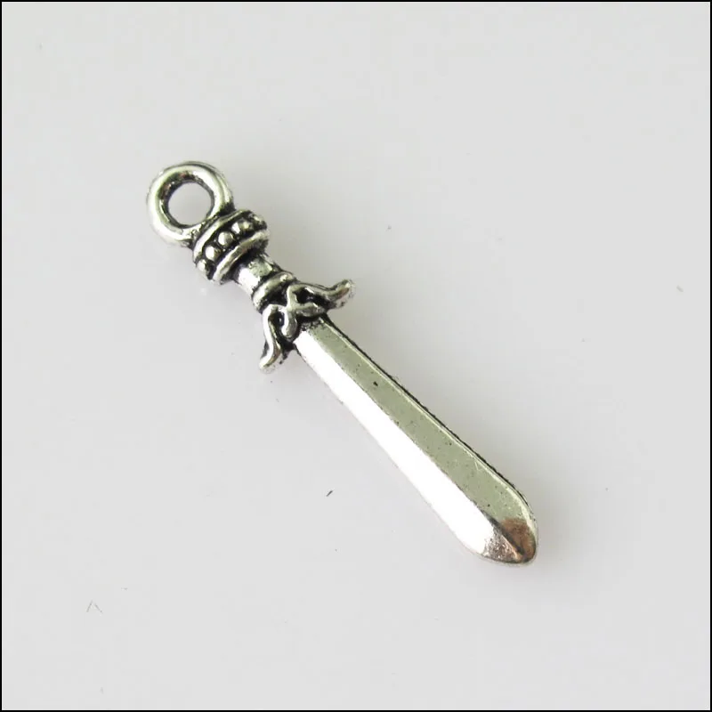 60 шт. подвески в виде меча 5 х22 мм|silver sword pendant|sword pendant silverantique silver |