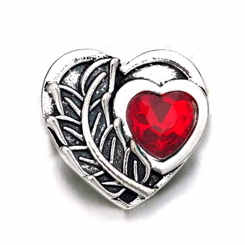 

Heart w430 3D 18mm 20mm metal snap button for Bracelet Necklace Interchangeable Jewelry Women accessorie findings
