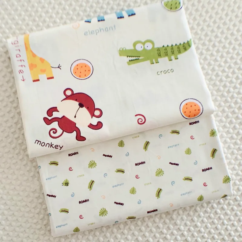 1 6 метров в ширину мультяшный принт с животными хлопковая ткань на заказ ручная