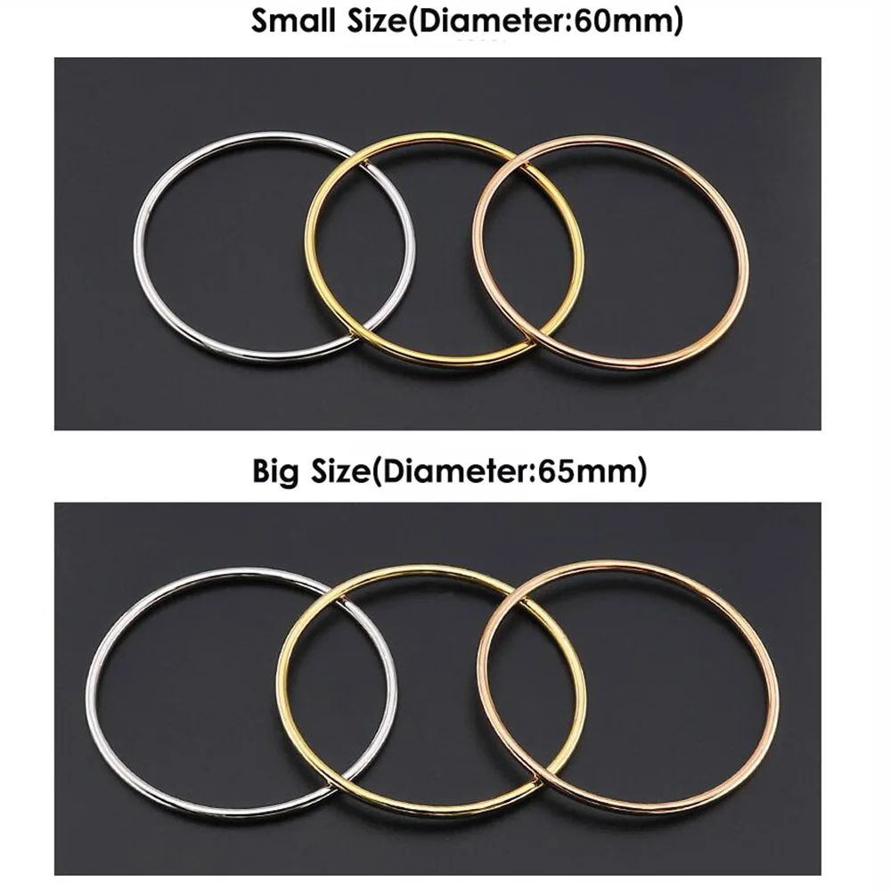 Браслеты из нержавеющей стали тонкие простые круглые золотистые и розовые