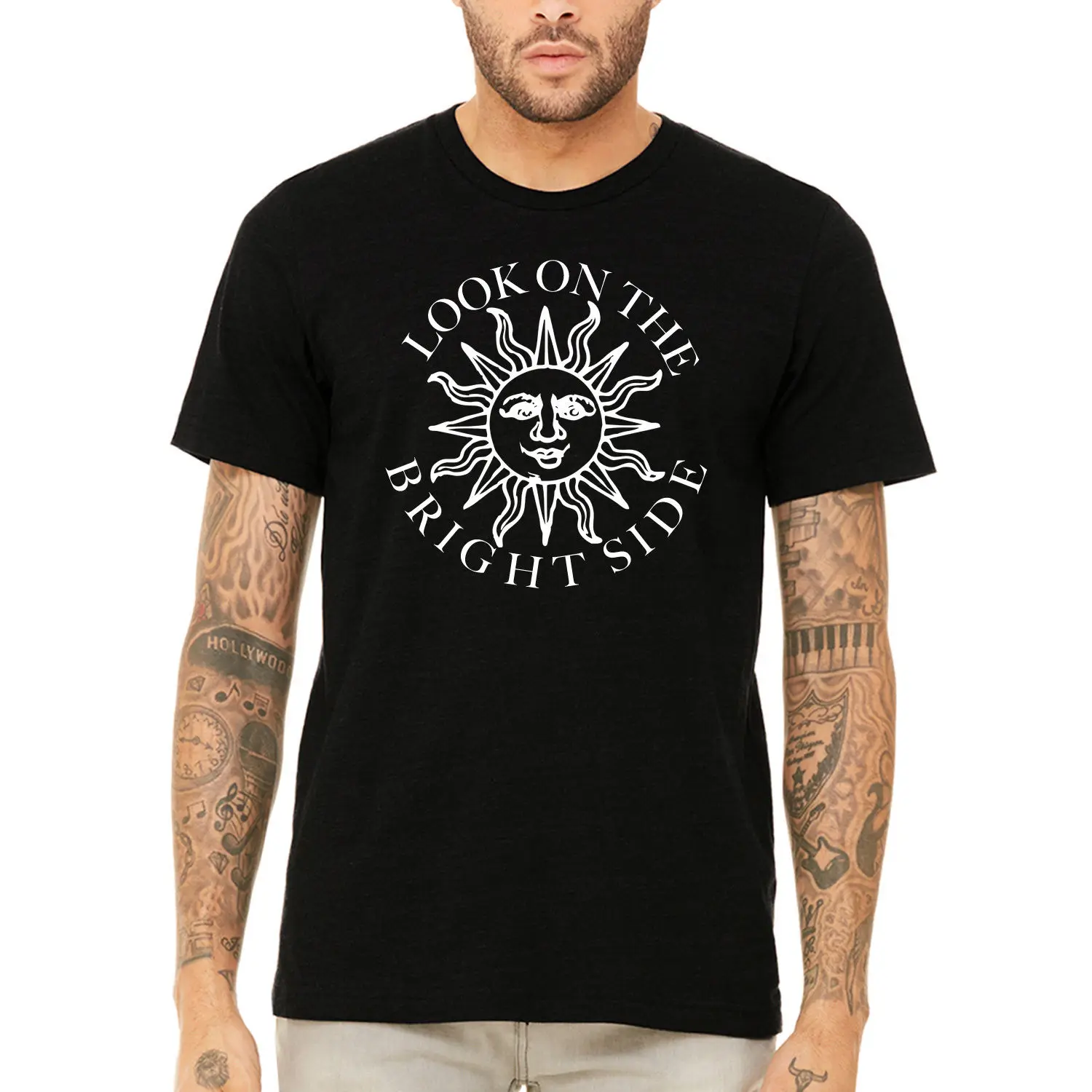 

Men Tops Tees 2019 Summer Fashion New Printed T Shirt Short Sleeve Men Look on The Bright Side Super Soft Teecool Tee