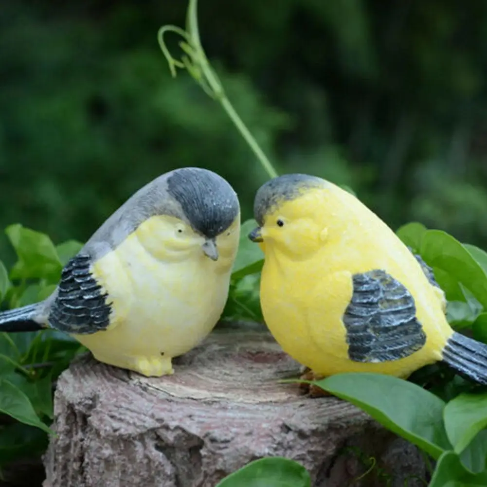 6 шт./компл. Декоративные Искусственные Птицы из смолы для сада с птицами статуя