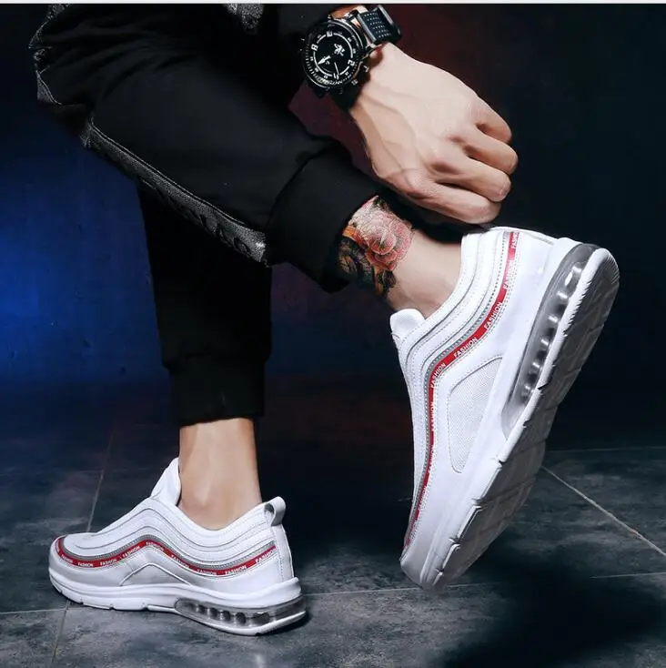 Undefeated x AIR sepatu pria MAX Mesh Breathable 97 UL ✗ SE erkek spor ayakkabi men Sports sneakers Heighten jogging shoes | Обувь