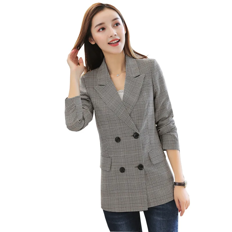 MODISON Повседневный блейзер в клетку женский корейский стиль офисный узкий