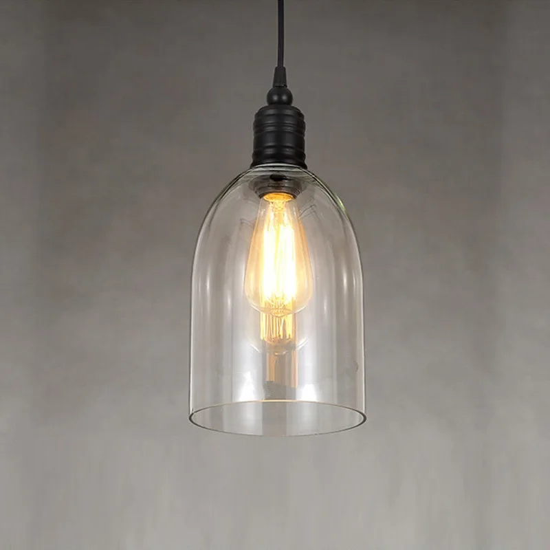 Современные подвесные светильники из прозрачного стекла промышленное освещение