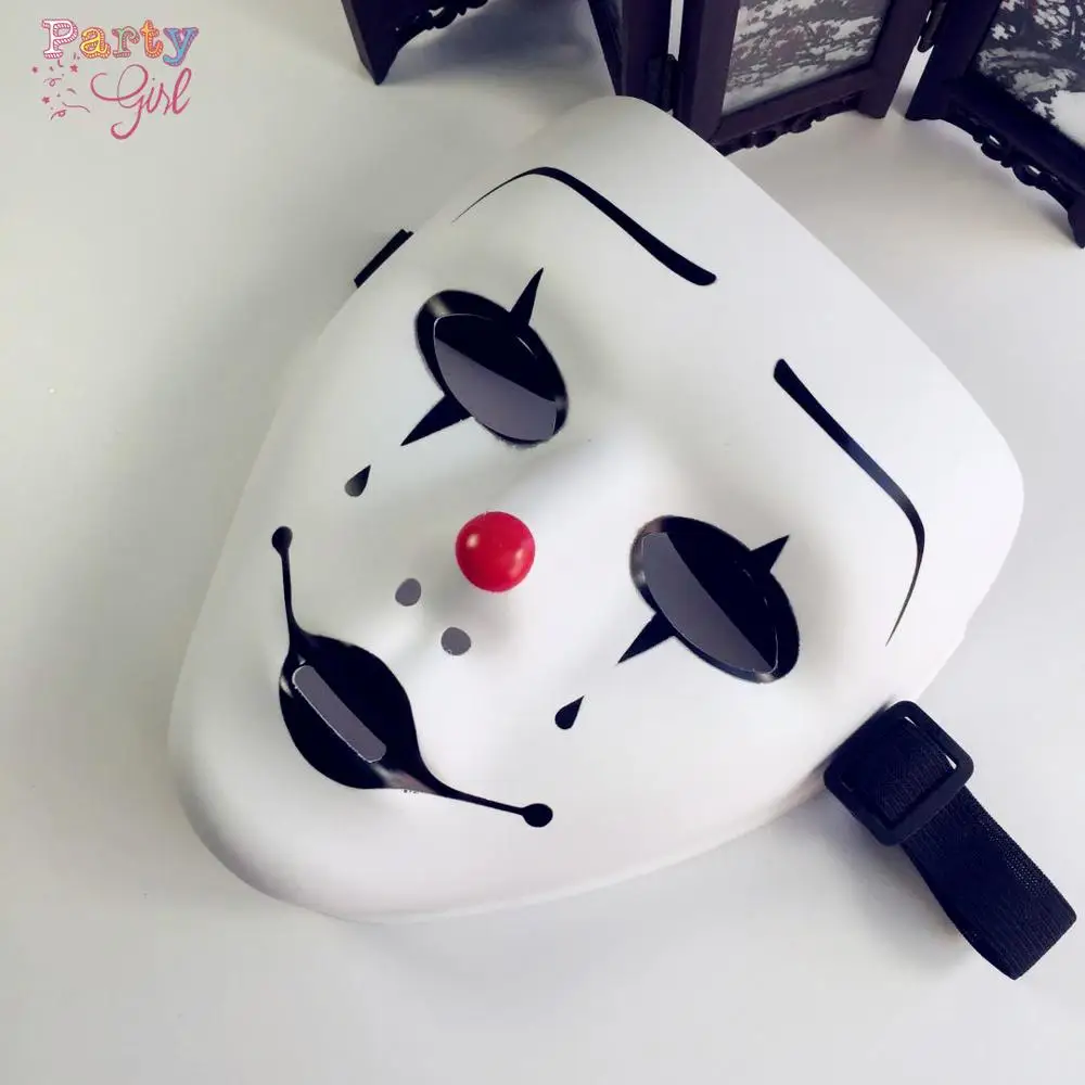 Happy clown Страшная маска на все лицо, Маскарадная маска на Хэллоуин, Вечерние Маски белого цвета в стиле хип-хоп, косплей, украшенная Jabbawockeez, пластиковая маска из ПВХ - Цвет: Happy clown