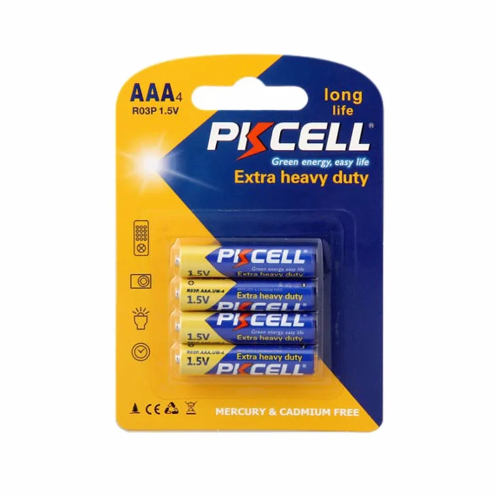 48 шт. PKCELL AAA Батарея 1 5 V дополнительные сверхмощная R03P угольно цинковые R03 UM 4 один