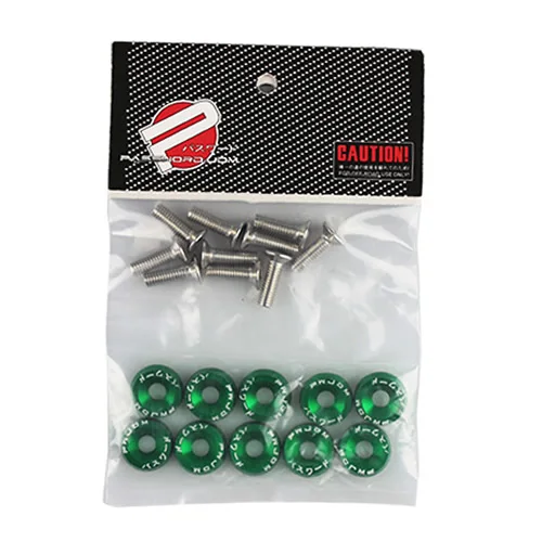 Green JDM крыло шайбы и болт Алюминий для Honda Civic Integra RSX EK EG DC QRF002 - Название цвета: Green
