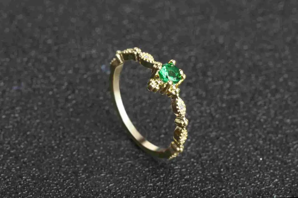 NK001 Gold Зеленый камень кольца с настоящими Австрийскими кристаллами Для женщин девочек-гостей на свадьбе Обручение Юбилей палец кольца, подарок на день рождения элегантное женское кольцо ювелирные изделия Bagues - Цвет основного камня: NK001 Gold