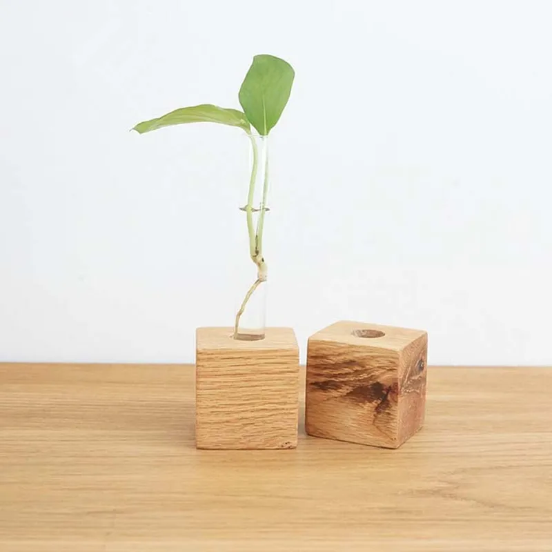 Оригинальный дизайн деревянная вазы искусство украшения необработанных