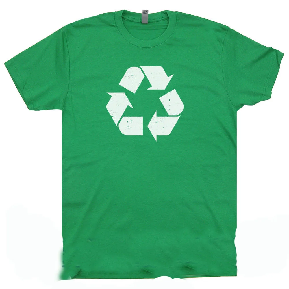 Мужская футболка Recycle Symbol Винтажная с ретро логотипом Karma 80 S забавная хлопковая