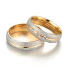 Обручальное кольцо RAMOS из нержавеющей стали с фианитами, золотистого цвета
