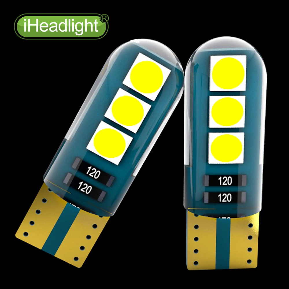 2pcsW5W T10 светодиодный 12V автомобильные лампы 168/194 с поворотным боковым номерным