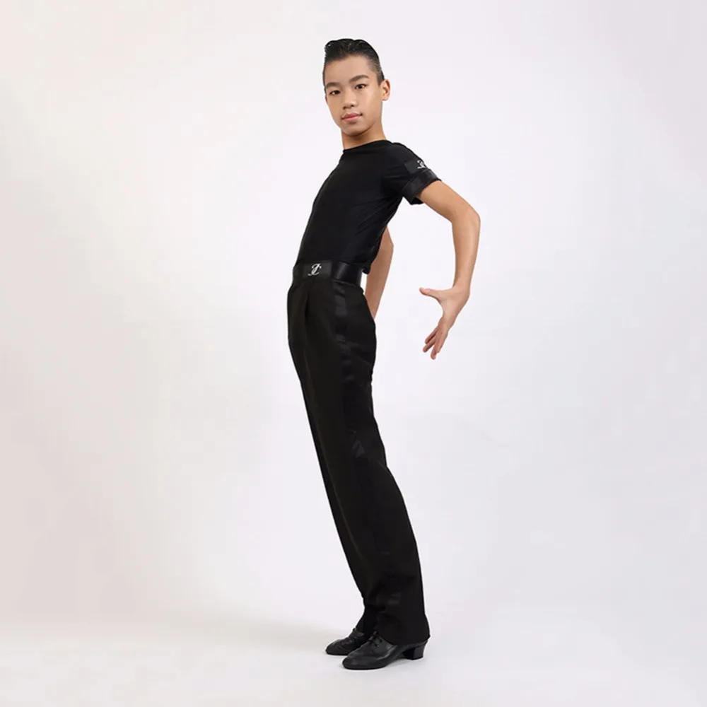 Рубашка нейлоновая для латиноамериканских танцев Черная/белая 10392 | Тематическая