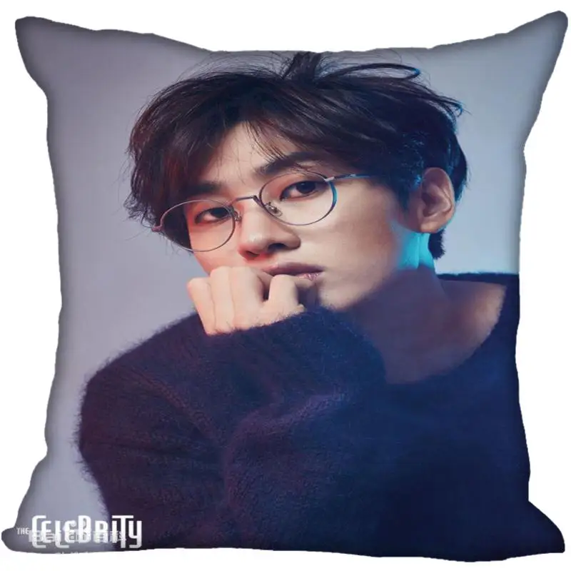 

Custom Kpop Super Junior Lee Hyuk Jae Printed Square Pillowcases 40x40cm,35x35cm One Side Satin Pillowcase Custom Logo