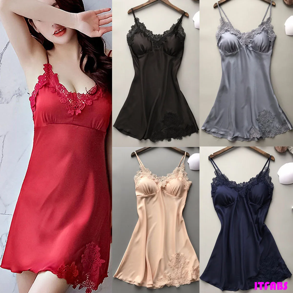 Hirigin сексуальное женское белье Ночные рубашки кружево Sleepdress пижамы для женщин Babydoll шелковое пятно нижнее бельё для девочек