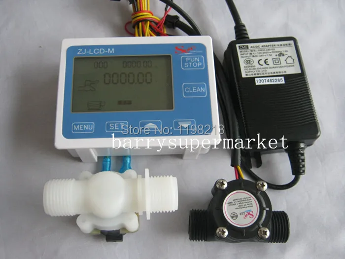 Счетчик расхода воды счетчик с датчиком ЖК дисплей + Датчик Соленоидный клапан