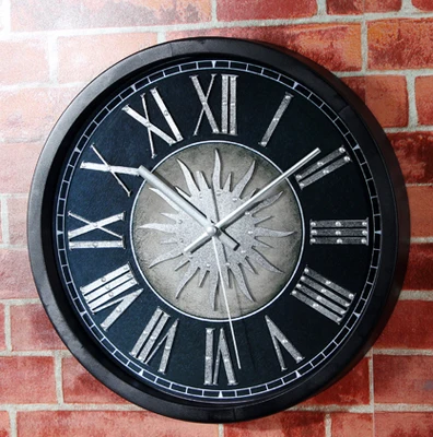 European retro 3D metal rivet Roman numerals wall clock metallic Titan art clocks home decor decoration free shipping | Дом и сад