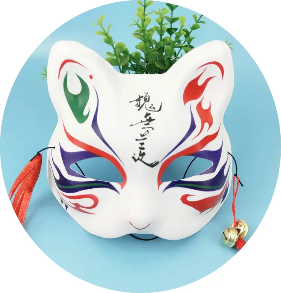 CAT 3 Маска Carnaval с рисунком лисы, маска в японском стиле и ветром, демон, кошка, для мужчин и женщин, для танцев, два-ди, для мужчин, аниме, Вечерние Маски на Хэллоуин - Цвет: CAT 3