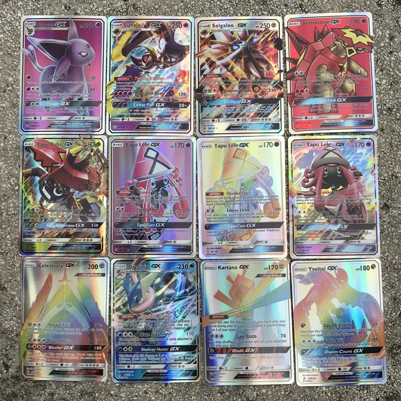 300 шт. 60 блестящие карты Pokemon Cartes GX 100 шт.|Коллекционные игральные карты| |