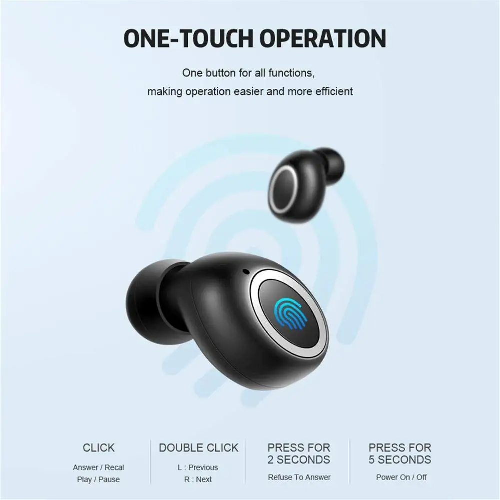 3D стерео Bluetooth V5.0 наушники-вкладыши TWS с Беспроводной вкладыши зарядный чехол для