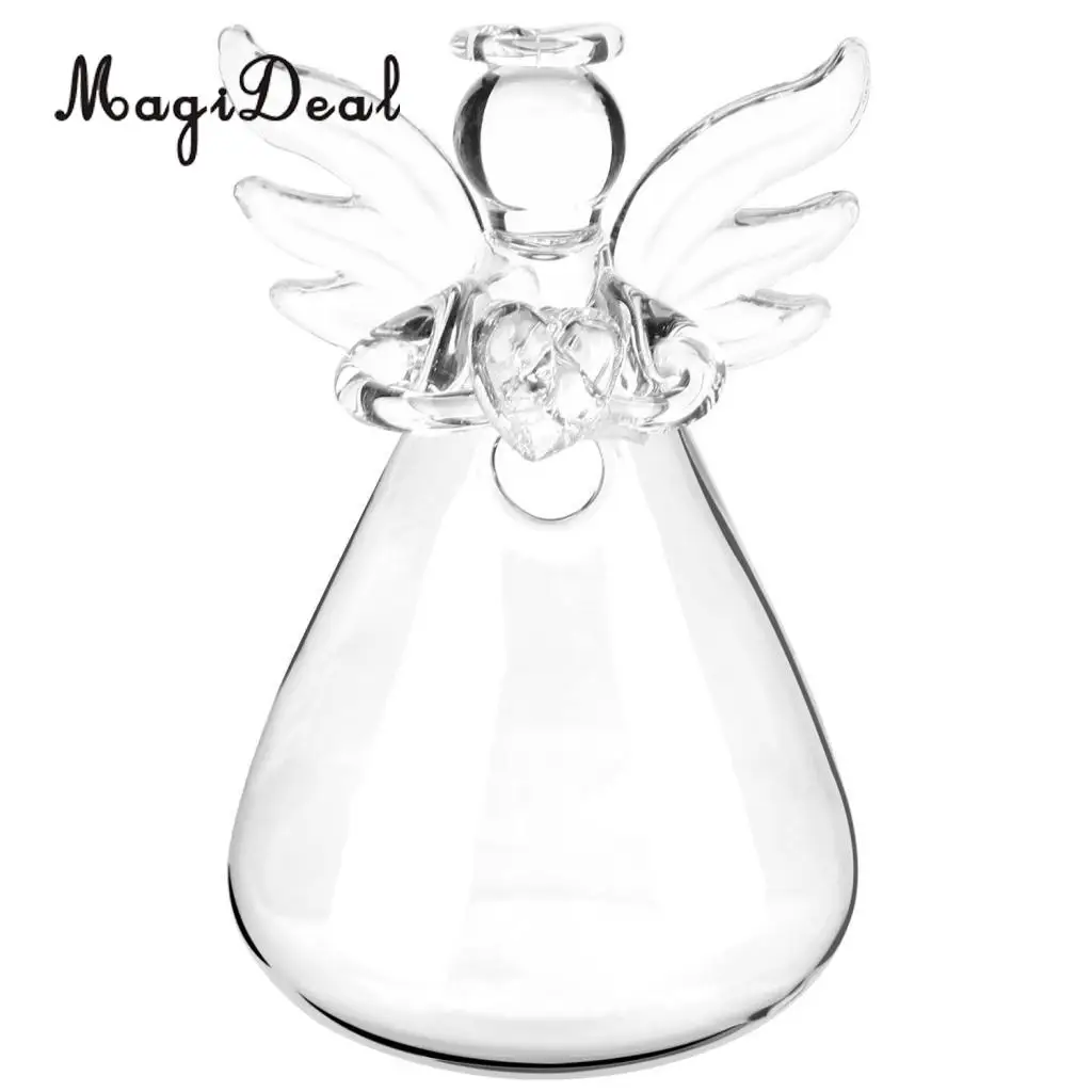 MagiDeal Handmade Angel Clear Glass Wall Hanging Vase Bottle for Plant Flower Bedroom Living Room Office Home Decor Friends Gift | Дом и сад
