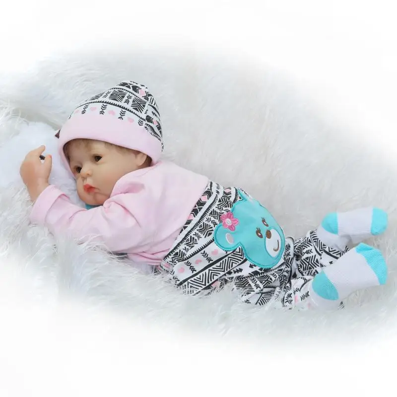 Npk dolls Bebes reborn 22 "55 см силиконовые куклы для новорожденных девочек с белым