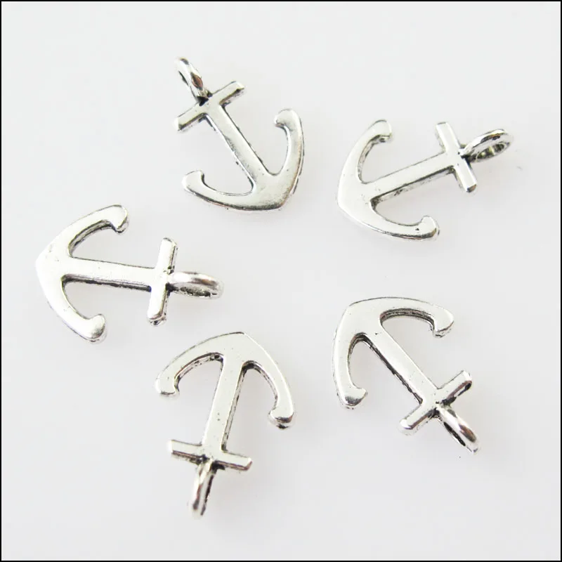 120 шт. подвески в виде якоря 8 х11 мм|anchor pendant|silver anchor pendantantique silver pendant |