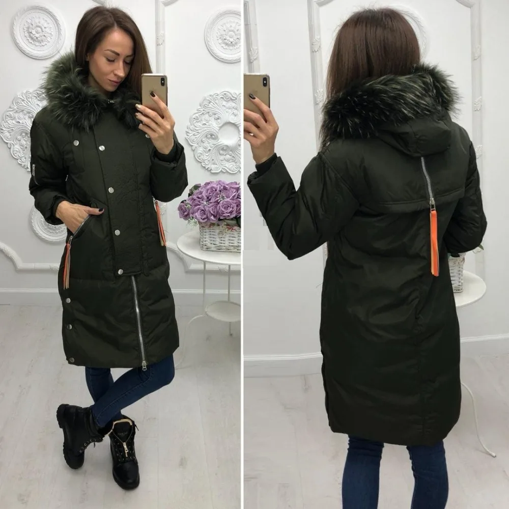 Женские утепленные лыжные куртки длинные однотонные зимние с капюшоном теплые
