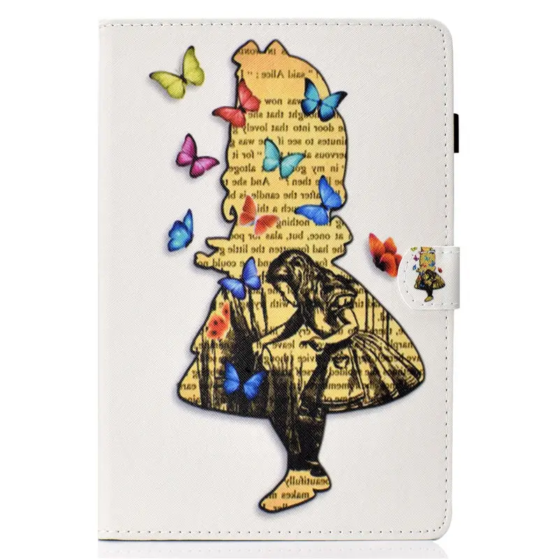 S011 SM-T595 чехол для планшета для samsung Galaxy Tab A A2 10," T590 T595 T597 SM-T590, умный чехол, чехол с мультяшным котом+ пленка+ ручка - Цвет: S011