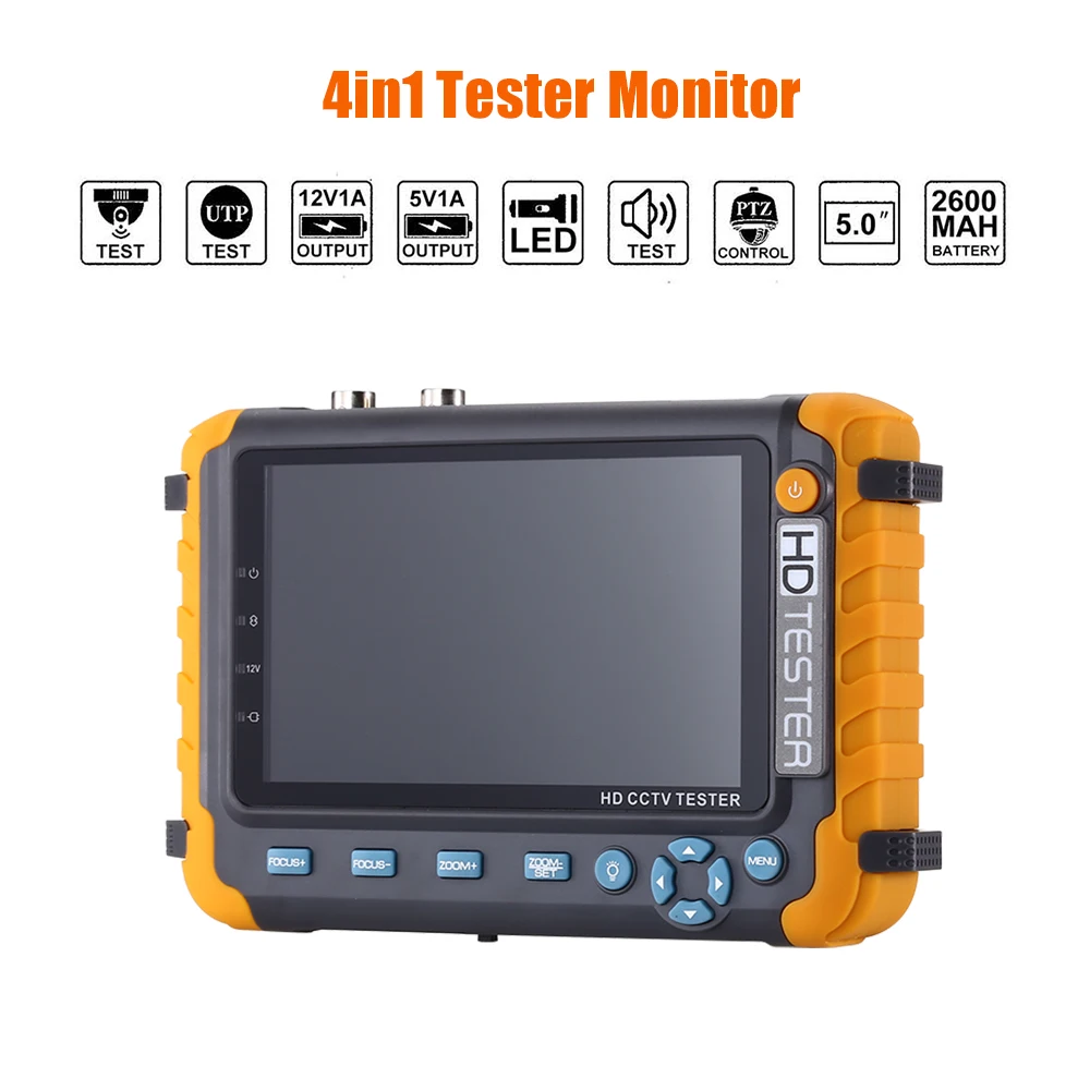 5 дюймов 4в1 тест er монитор камера 1080P IPC CCTV Видео Аудио POE сенсорный экран 5MP TVI AHD CVI