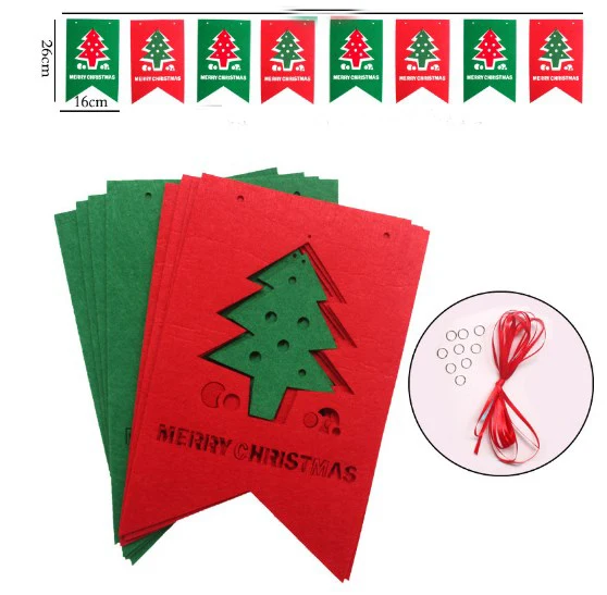 ZY DIY новый бренд Счастливого Рождества зеленый красный смешанный флаг с надписью