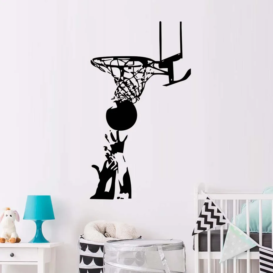 Настенные спортивные наклейки для баскетбола самоклеющиеся обои детской
