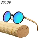 Новинка, мужские и женские солнцезащитные очки из натурального бамбука, круглые деревянные солнцезащитные очки в стиле стимпанк, модные мужские и женские очки