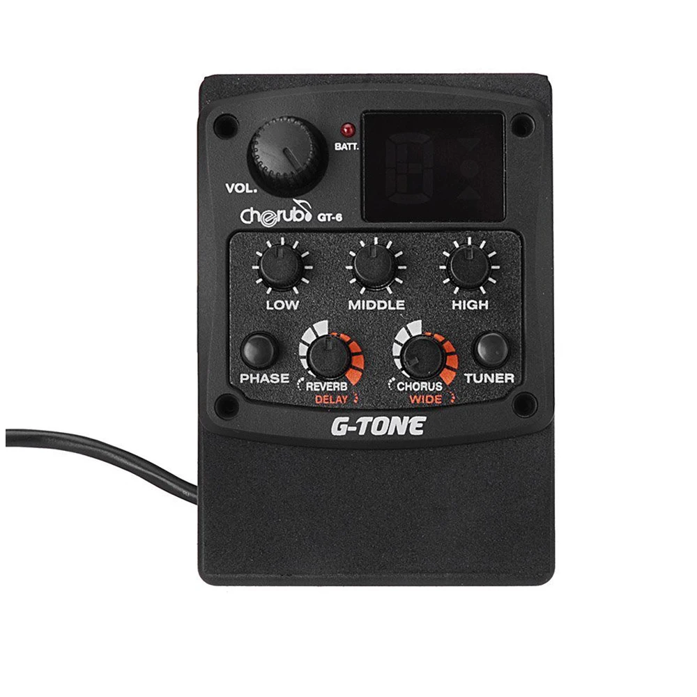 Cherub g-тон GT-6 Акустическая гитара Preamp пьезо пикап 3-полосный эквалайзер Эквалайзер