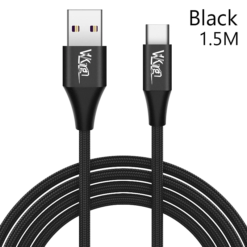VVKing USB быстрая зарядка type C кабель QC3.0 3A зарядка 1,5 м 2 м для samsung Xiaomi huawei LG Быстрая зарядка 3,0 телефонный кабель Шнур - Тип штекера: Black-1.5M