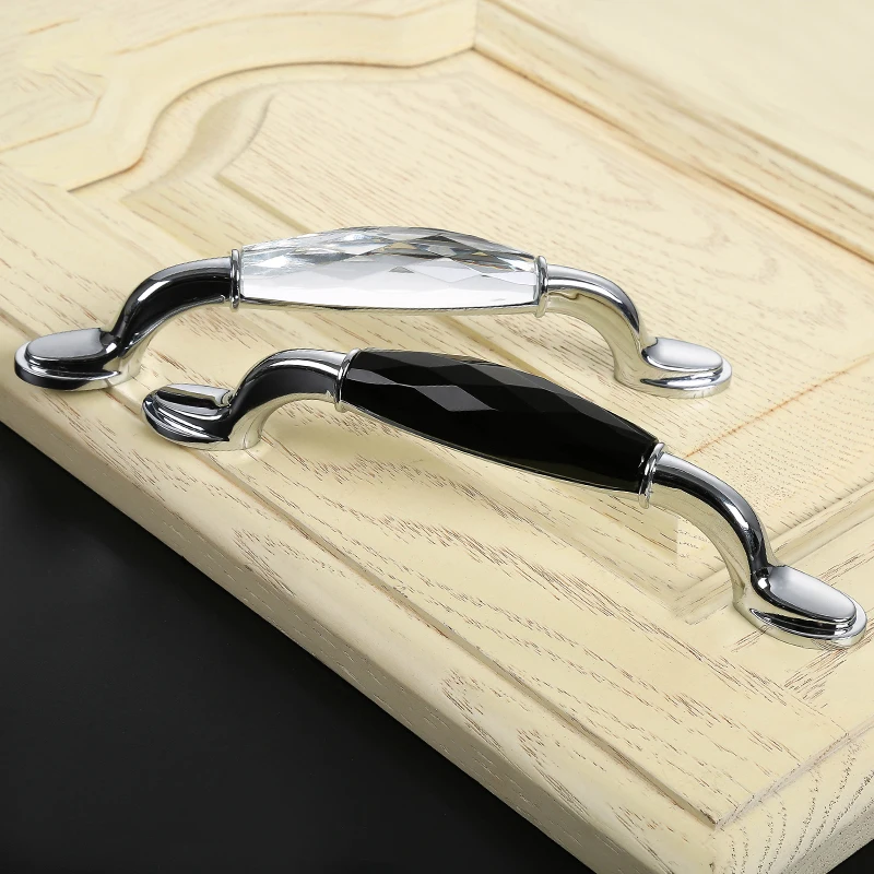 1 шт. хрустальные дверные ручки мебельные из цинкового сплава для шкафа