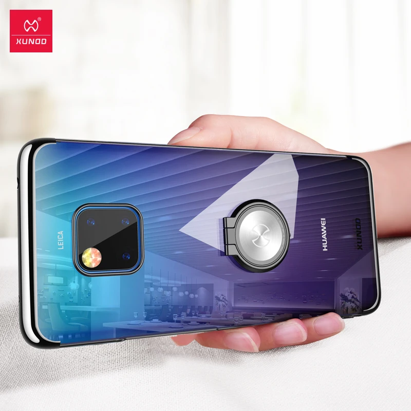 Xundd для huawei mate 20 Pro Чехол магнитный автомобильный держатель подставка кольцо палец Прозрачный PC задняя крышка для huawei mate 20 Pro mate 20 чехол