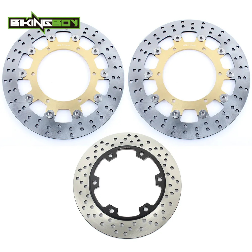 

BIKINGBOY Front Rear Brake Discs Disks Rotors For Yamaha R1 02 03 R6 1999 2000 2001 2002 Motorcycle 300mm 220mm Stainless Steel