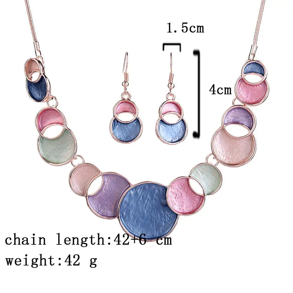 Комплект из колье и серёг с эмалью|Ювелирные наборы| |