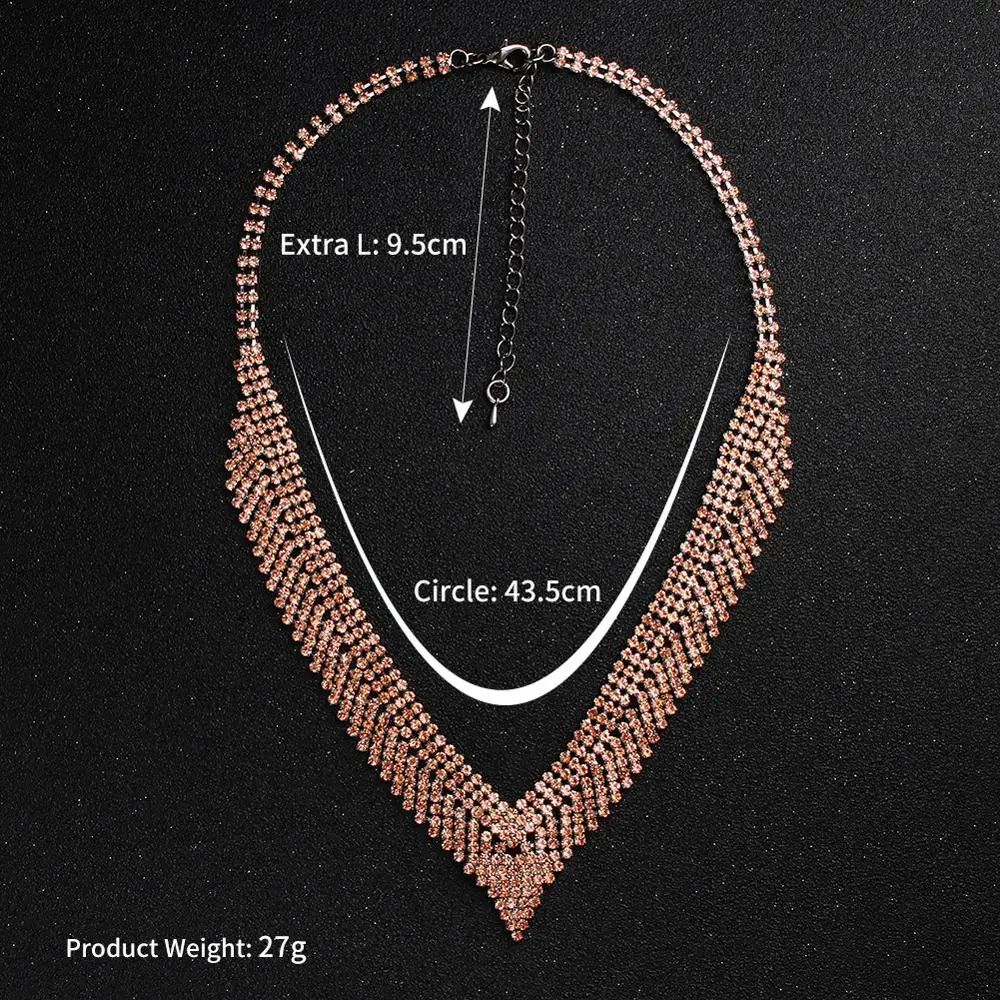 Romantic Gold Chain Necklace Women Jewelry Bohemian Maxi Necklaces Choker Stone Crystal Pendant Cavicle Chain Collares