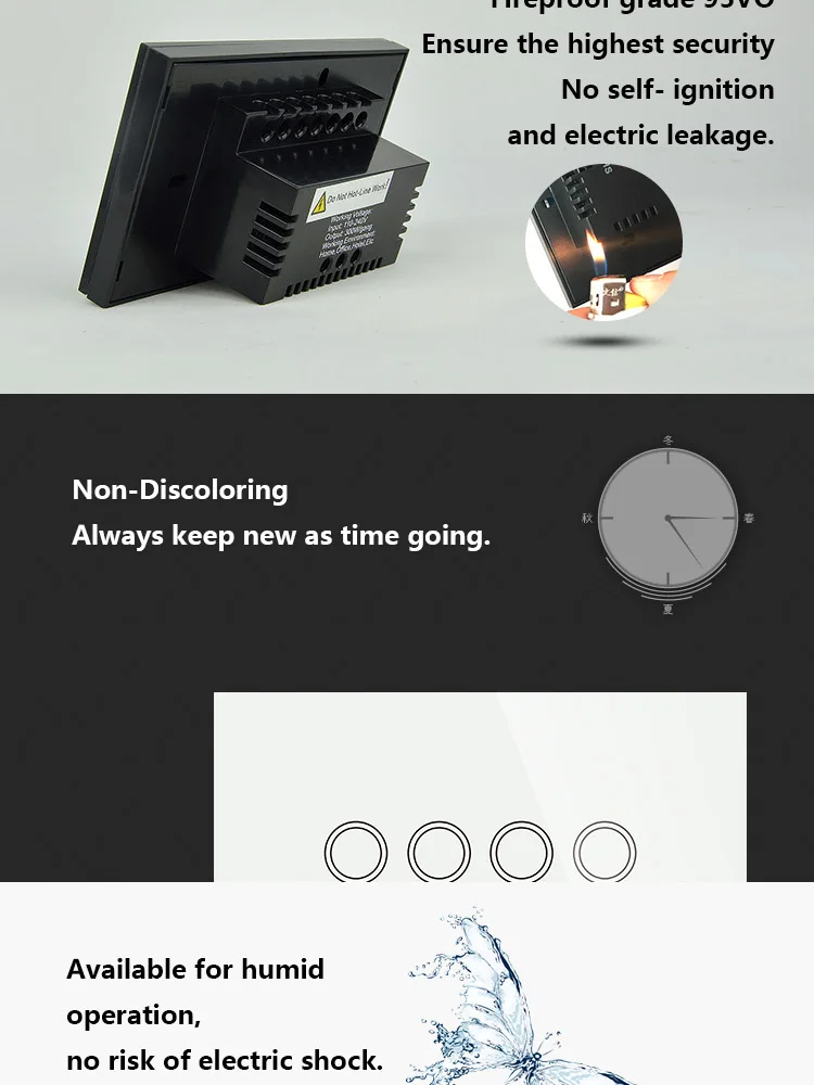 Makegood US/AU 4 банды 1 способ Смарт-переключатель, Хрустальная стеклянная панель сенсорный выключатель света, беспроводной пульт дистанционного управления переключатель для умного дома