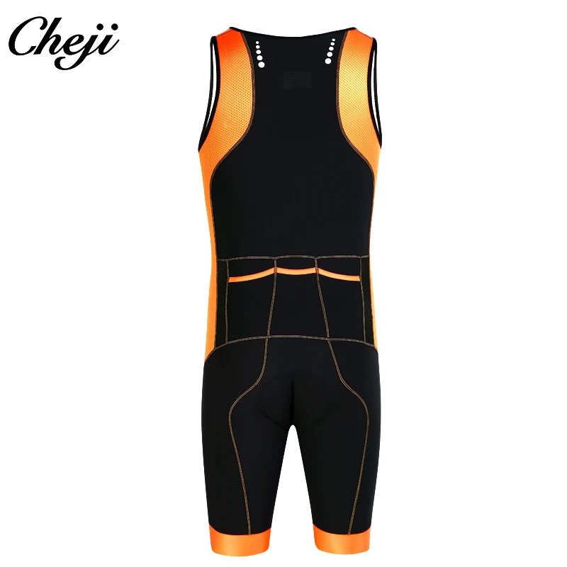 CHEJI Custom Pro триатлон костюм для мужчин и женщин без рукавов Велоспорт Skinsuit с задним