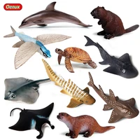 oenux classic underwater world sea life animals dolphin shark turtle ray fish ocean animals model action figures toys kids gift