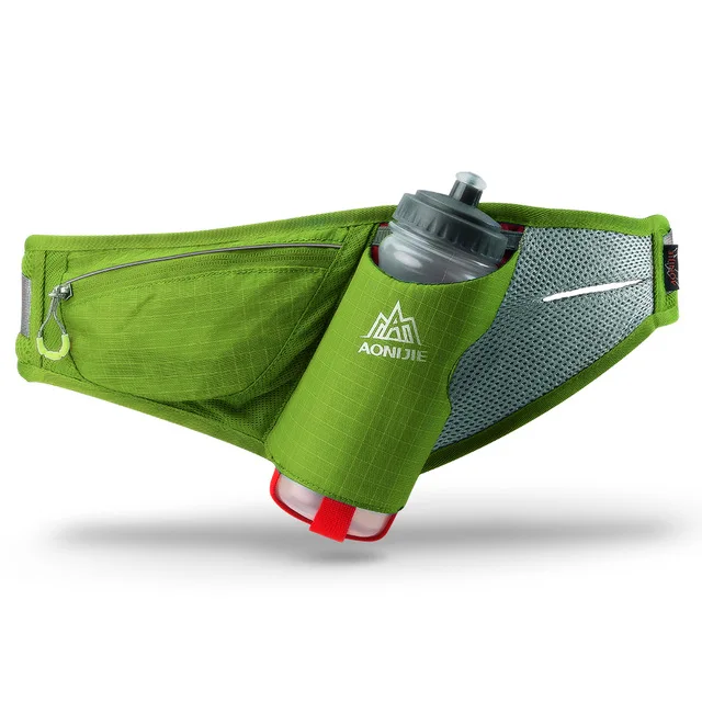 Green With Bottle Водонепроницаемая Спортивная Сумка беговая поясная сумка марафон Беговая переносная велосипедная сумка наружная телефонная упаковка поясные сумки бутылка для воды - Цвет: Green With Bottle