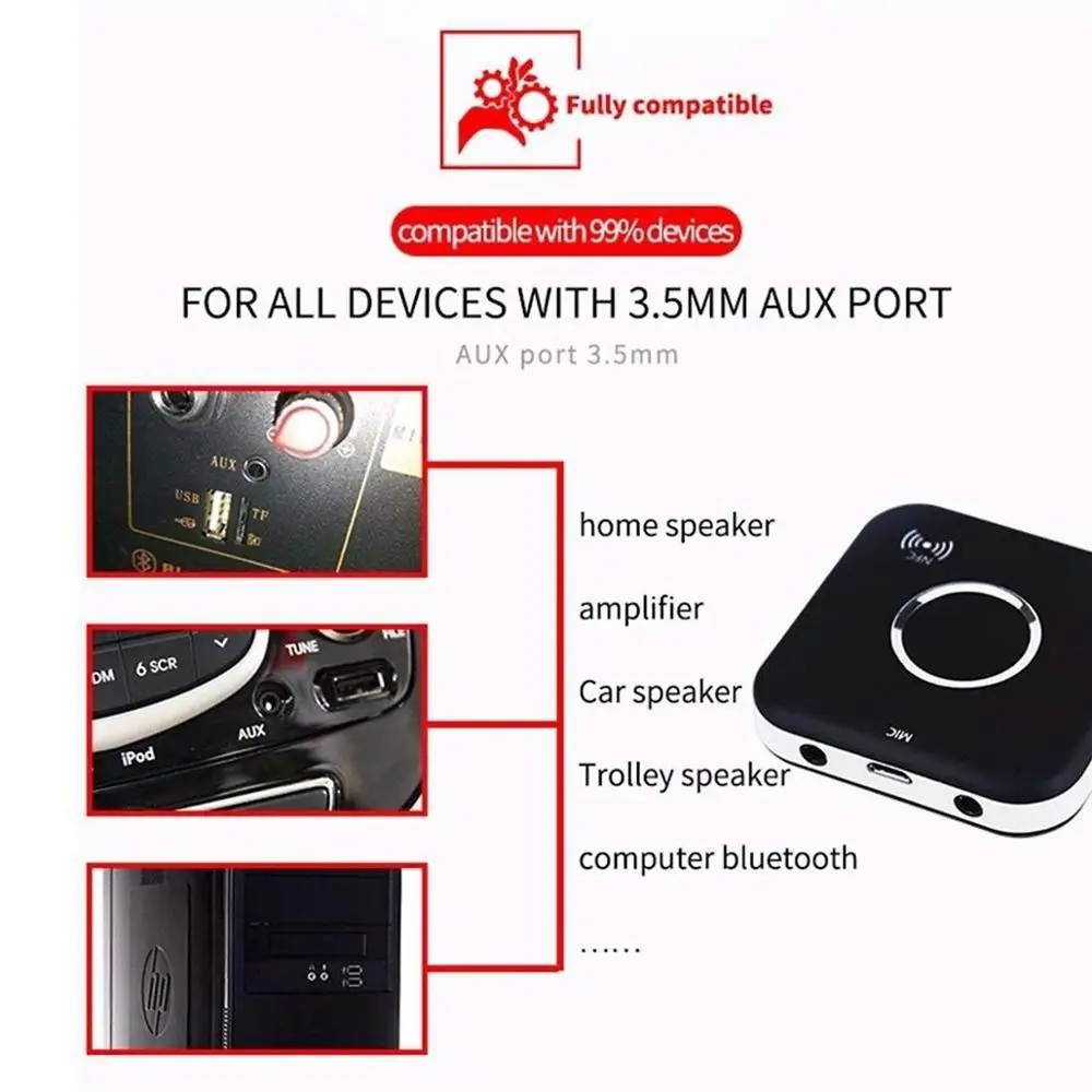 Bluetooth 4 2 CSRA6421 aptx низкая задержка NFC RCA Aux 3 5 мм аудиоресивер Громкая связь