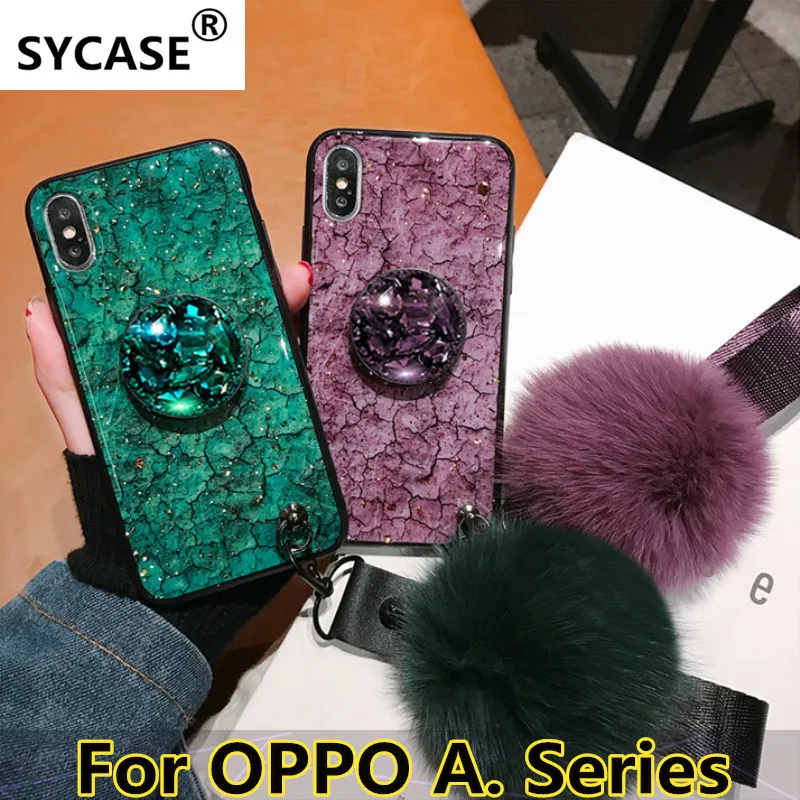 Sycase эпоксидной смолы зеленого фиолетового чехол для телефона OPPO A3 A5 A7 A39 A57 A59 A79 A7X