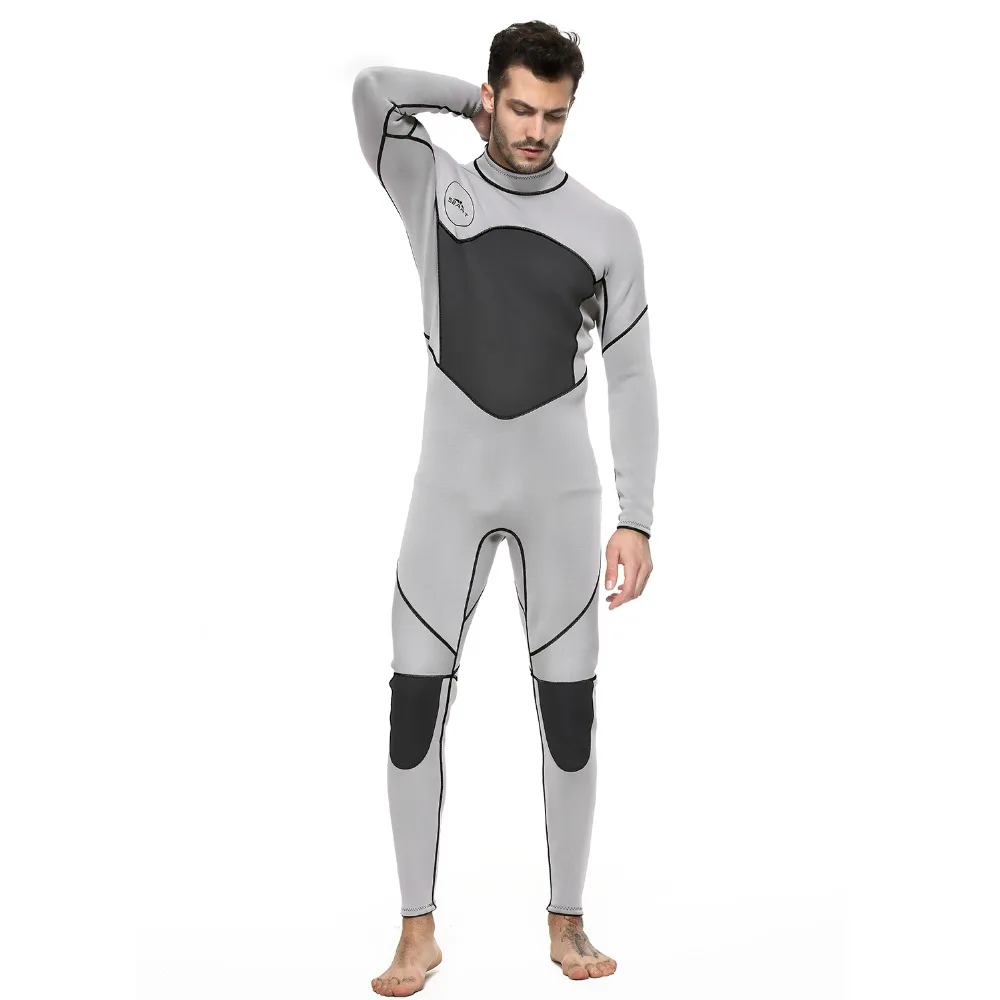 Men's Premium Neoprene 3mm Wetsuit Full Diving Suit Back Zip Long Sleeve Keep Warm One Piece Swimsuit Snorkeling Scuba Dive Surf | Спорт и